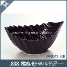 JX-69B Schwarze Farbe Blattform Keramik Schüssel, Welle Form Schüssel, farbige Schüssel